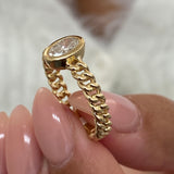 Diamond Statement Fashion Ring 0.50 ct TCW, Yellow Gold 14K