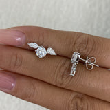 Diamond Stud Earrings 2.1 ct White Gold
