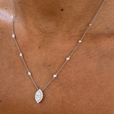 Diamond Chain Necklace 0.8 ct White Gold