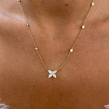 Diamond Pendant Necklace 1.1 ct Yellow Gold