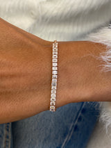 Diamond Half Tennis Bracelet 2.6 ct Rose Gold