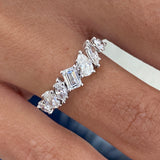 Diamond Band Ring 1.1 ct White Gold