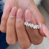 Diamond Stackable Fashion Ring 1.10 ct TCW, White Gold 14K