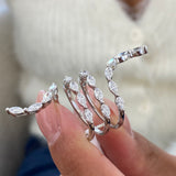 Diamond Statement Fashion Ring 2.10 ct TCW, White Gold 14K