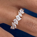 Diamond Band Ring 1.1 ct Rose Gold