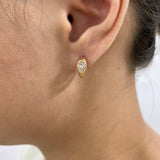 Diamond Hoop Earrings 0.7 ct Yellow Gold