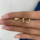 Diamond Hoop Earrings 0.7 ct Yellow Gold