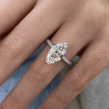 Zinnia Engagement Ring 3.60 Carat White Gold