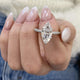 Zinnia Engagement Ring 3.60 Carat White Gold