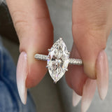 Zinnia Engagement Ring 3.60 Carat White Gold