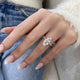 Zinnia Engagement Ring 3.60 Carat White Gold