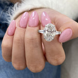 Maristella Engagement Ring 6.20 Carat White Gold