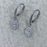 Diamond Dangle Earrings 2.2 ct White Gold