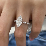 Opaline Engagement Ring 3.15 Carat White Gold