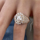 Diamond Dome Ring 3.70 ct TCW, Rose Gold