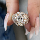 Diamond Dome Ring 3.70 ct TCW, Rose Gold