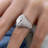Diamond Dome Ring 3.15 ct TCW, White Gold