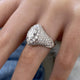 Diamond Dome Ring 3.15 ct TCW, White Gold