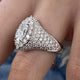 Diamond Dome Ring 3.15 ct TCW, White Gold