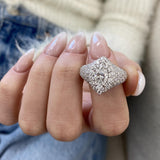 Diamond Dome Ring 3.15 ct TCW, White Gold