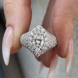 Diamond Dome Ring 3.15 ct TCW, White Gold