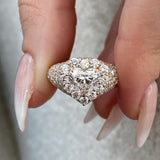 Diamond Dome Ring 3.85 ct TCW, Rose Gold
