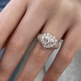 Diamond Dome Ring 3.85 ct TCW, Rose Gold