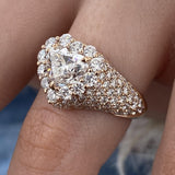 Diamond Dome Ring 3.85 ct TCW, Rose Gold