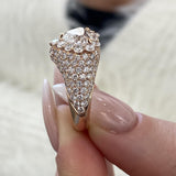 Diamond Dome Ring 3.85 ct TCW, Rose Gold