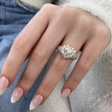 Diamond Dome Ring 3.85 ct TCW, Rose Gold