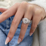 Diamond Dome Ring 3.20 ct TCW, White Gold