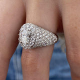Diamond Dome Ring 3.20 ct TCW, White Gold