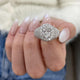 Diamond Dome Ring 3.20 ct TCW, White Gold