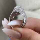 Diamond Dome Ring 3.20 ct TCW, White Gold
