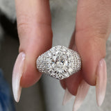 Diamond Dome Ring 3.20 ct TCW, White Gold