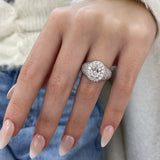 Diamond Dome Ring 3.20 ct TCW, White Gold