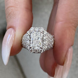 Diamond Dome Ring 4.35 ct TCW, White Gold
