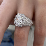 Diamond Dome Ring 4.35 ct TCW, White Gold