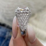 Diamond Dome Ring 4.35 ct TCW, White Gold