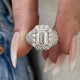 Diamond Dome Ring 4.25 ct TCW, White Gold