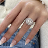Diamond Dome Ring 4.25 ct TCW, White Gold