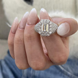 Diamond Dome Ring 4.25 ct TCW, White Gold