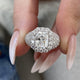 Diamond Dome Ring 4.20 ct TCW, White Gold