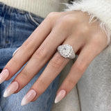 Diamond Dome Ring 4.20 ct TCW, White Gold