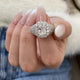Diamond Dome Ring 4.20 ct TCW, White Gold