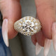 Diamond Dome Ring 4.15 ct TCW, Yellow Gold
