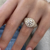Diamond Dome Ring 4.15 ct TCW, Yellow Gold