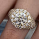 Diamond Dome Ring 4.15 ct TCW, Yellow Gold