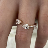 Diamond Statement Fashion Ring 1.10 ct TCW, Rose Gold 14K
