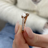 Diamond Statement Fashion Ring 1.10 ct TCW, Rose Gold 14K